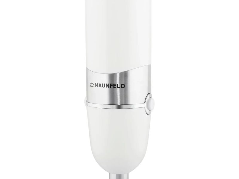 Maunfeld MHBL.1000W — нижняя часть корпуса с логотипом бренда, металлический ободок и белый пластик