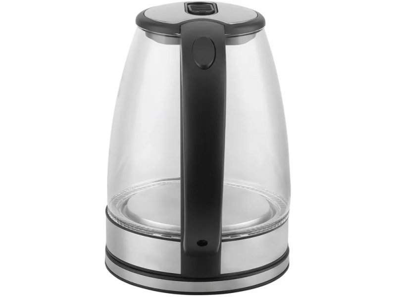 Blackton Bt KT1729G — кнопка управления на чёрной ручке, вид сбоку, прозрачный корпус и металлическая крышка