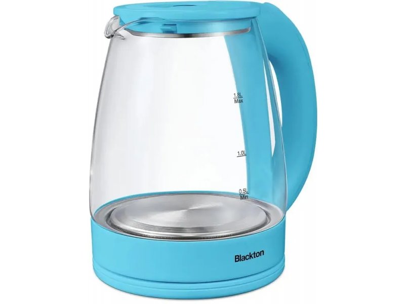 Blackton Bt KT1800G 1.8л голубой электрический чайник на подставке с прозрачным корпусом и отметками уровня воды