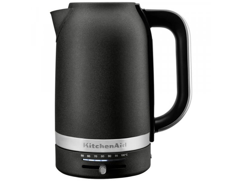 KitchenAid 5KEK1701EBK черный — металлический корпус, вид спереди с кнопкой управления