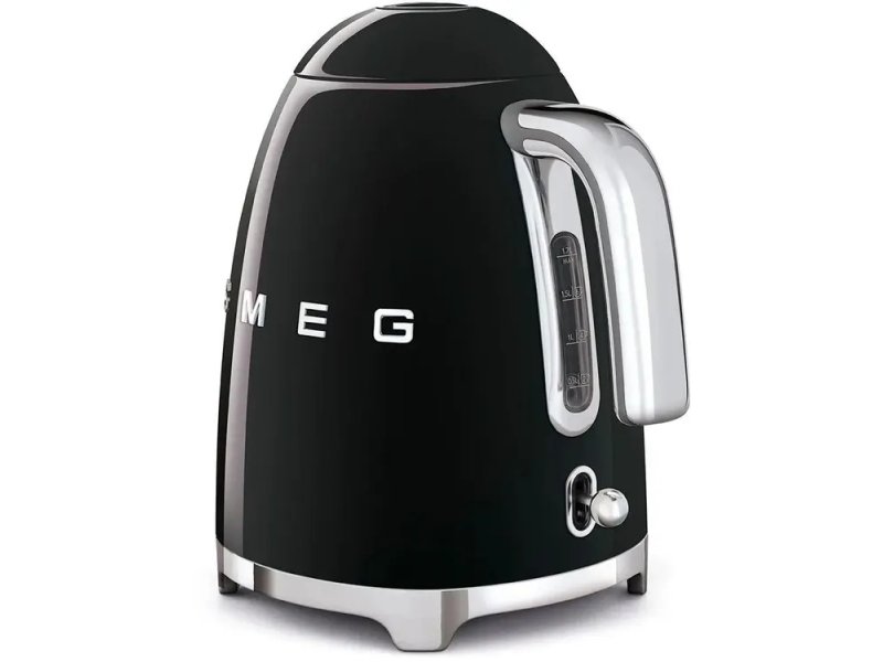 Smeg KLF03BLEU — боковой профиль, ручка с индикатором уровня воды и кнопка управления