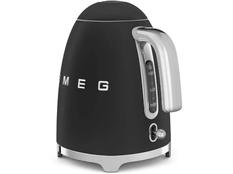 Smeg KLF03BLMEU титан — боковая панель с индикатором уровня воды и механическим рычагом на ручке