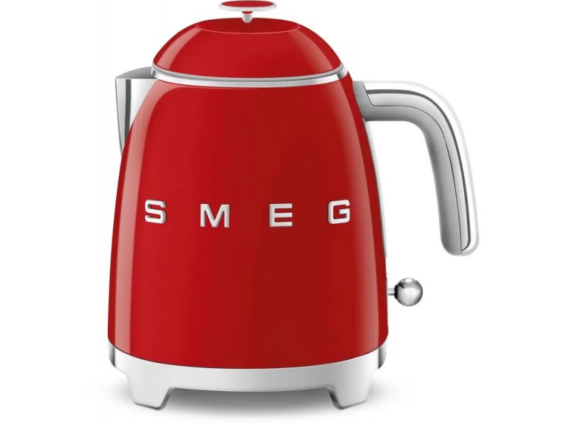 Smeg KLF05RDEU красный чайник 0.8 л нержавеющая сталь ретро-дизайн вид сбоку