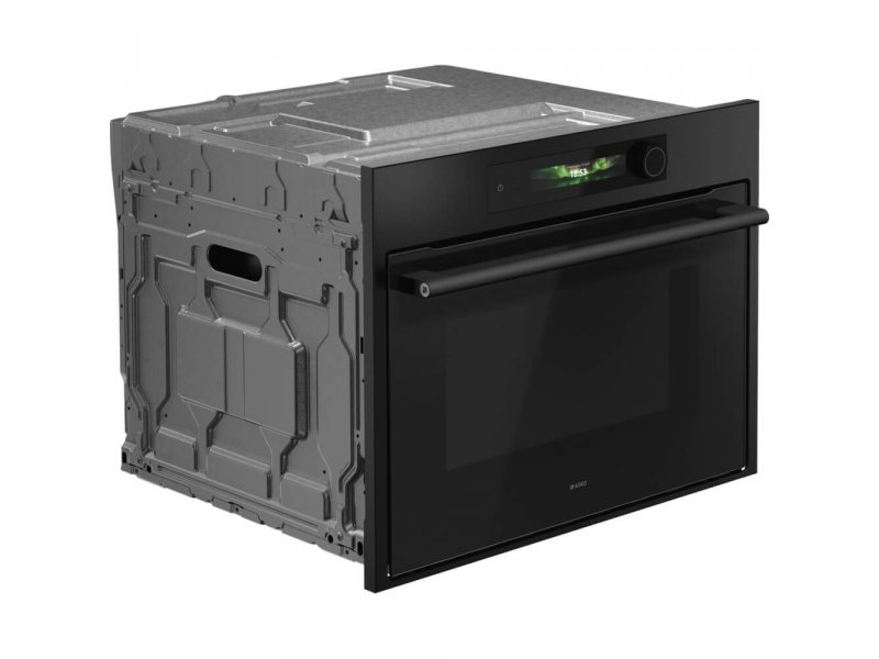 Asko OCM64GSH боковой профиль &mdash; толщина корпуса 56,8 см и крепёжная конструкция для встройки