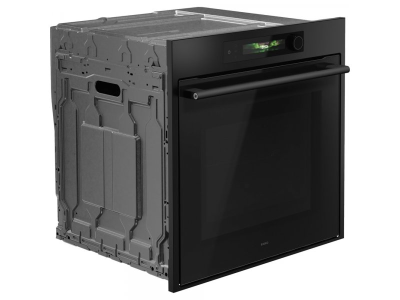 Asko OCM66GSH — боковой вид корпуса графитового цвета, конструкция независимого встраиваемого шкафа