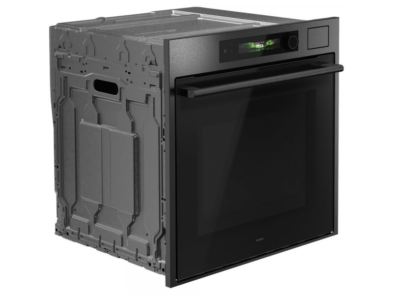 Asko OCSM66BSH угловой вид TFT-дисплей панель управления закрытая дверца чёрная сталь