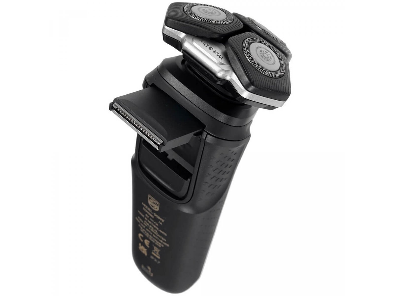 Philips S5898/25 боковой профиль с зарядной подставкой эргономичный тонкий корпус