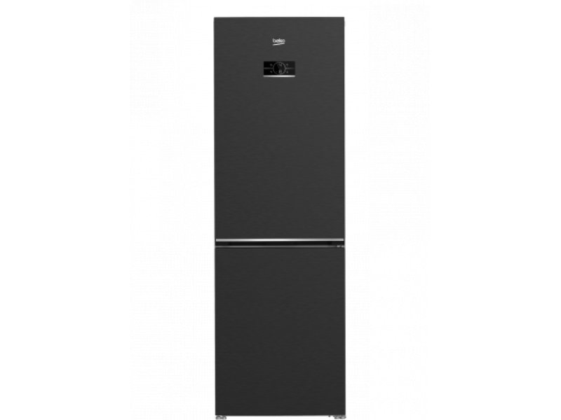 Beko B5RCNK366HDXBR антрацит вид спереди — двухкамерный холодильник 201 см с внешним LED-дисплеем