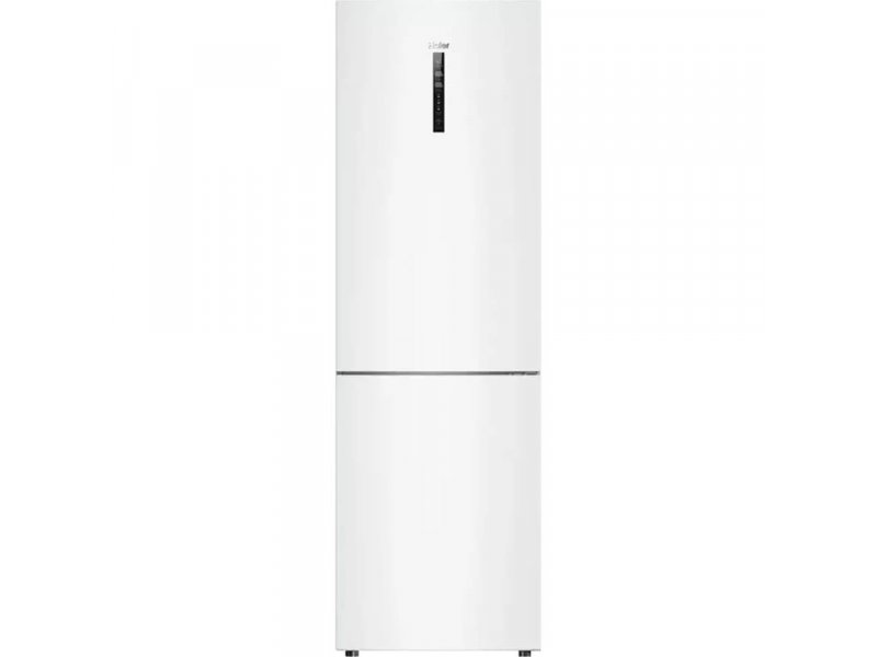 Haier C2F636CWRGU1 белый двухкамерный холодильник с нижней морозилкой и сенсорным дисплеем — вид спереди