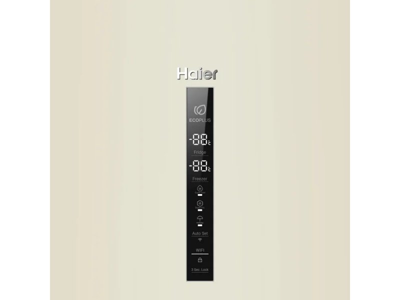 Haier C2F637CCGU1 — внешняя сенсорная панель с дисплеем, кнопки WiFi, Auto Set, Eco Plus