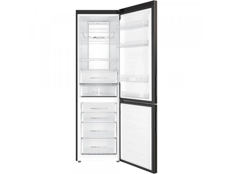 Haier C4F740CDBGU1 внутреннее устройство — полки, ящик для овощей и морозильные секции