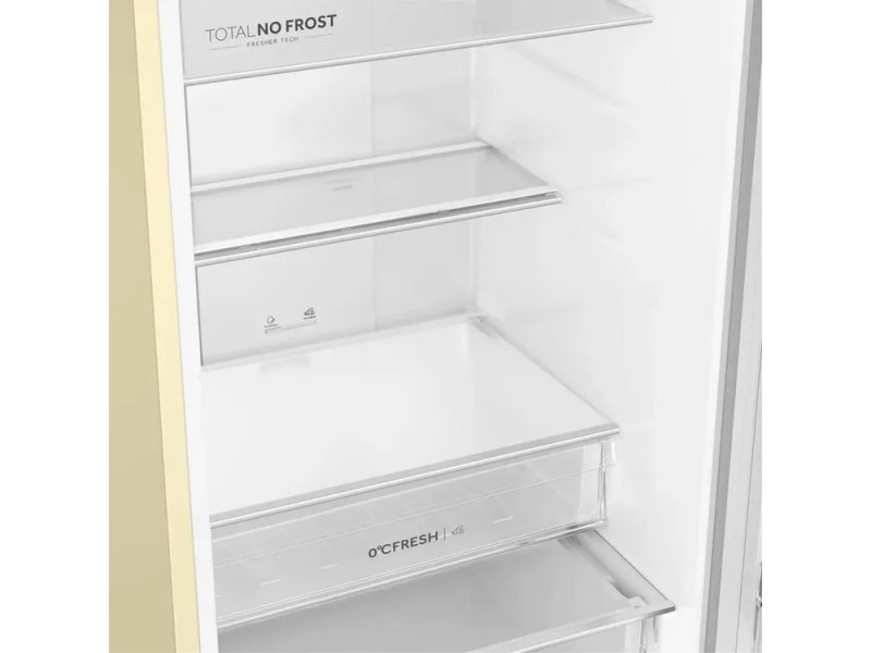 Haier CEF536CCG зона свежести O'Fresh и полки холодильной камеры с системой Total No Frost