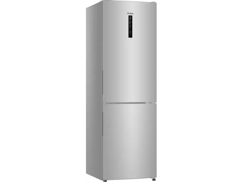 Haier CEF536CSG боковой профиль холодильника, глубина 65 см, серебристый металлический корпус