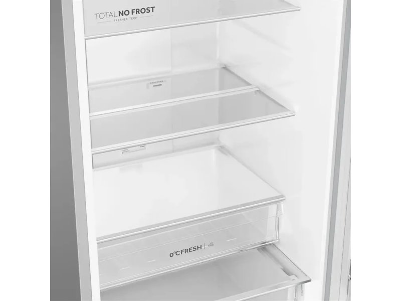 Haier CEF536CSG верхняя часть холодильного отделения с полками из закалённого стекла и зоной свежести