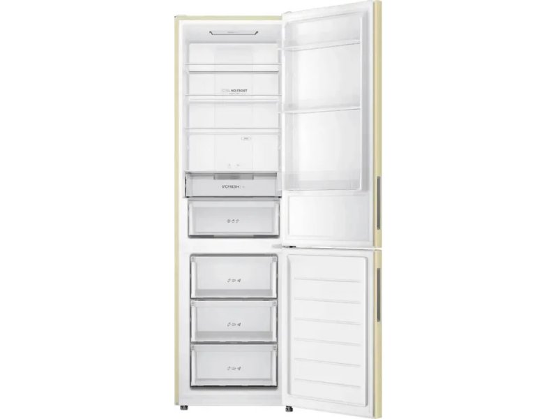 Haier CEF538CCG — открытая холодильная камера с полками из закалённого стекла и морозильная с тремя ящиками