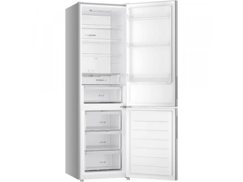 Haier CEF538CSG — боковой вид с открытой морозильной камерой, структура выдвижных ящиков