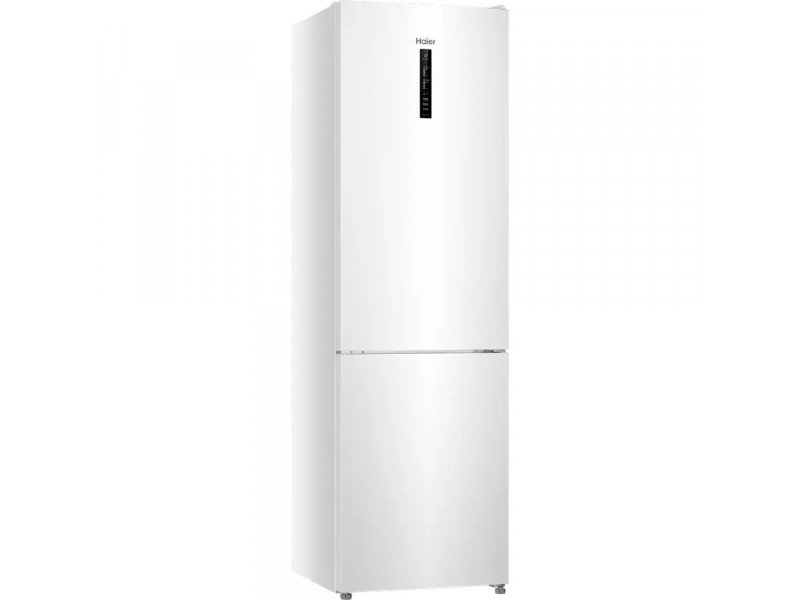 Haier CEF538CWG угловой вид сбоку — тонкий профиль 65 см глубиной, металлический белый корпус