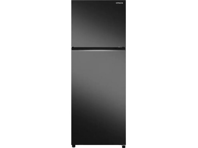 Hitachi HRTN6443SUCS черный двухкамерный холодильник вид спереди