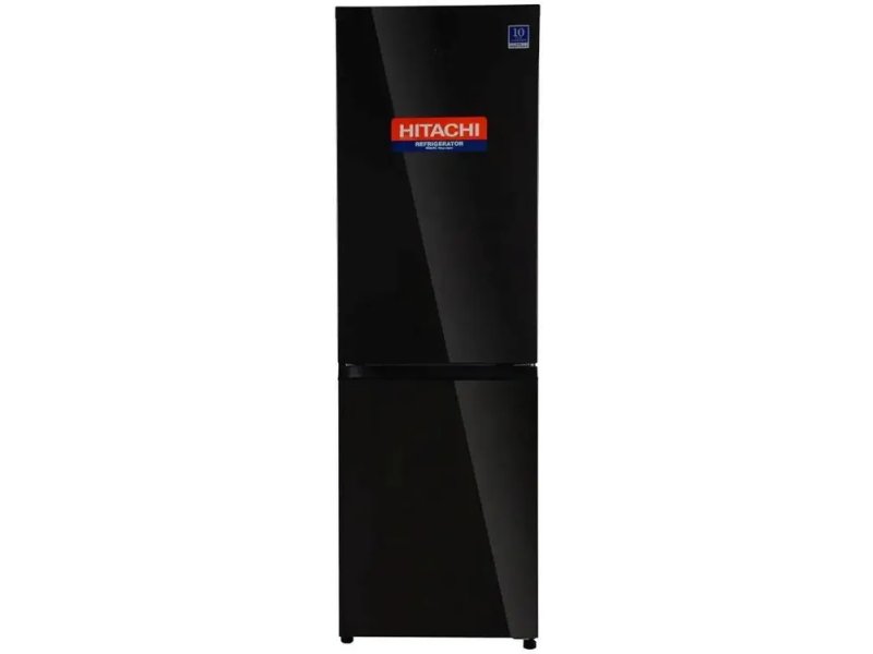 Hitachi R-B410PUC6 BBK черный двухкамерный холодильник вид спереди