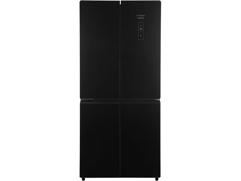 Hyundai CM45083F черный — четырёхдверный холодильник Cross Door, вид спереди