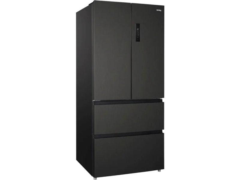 Korting KNFF 82535 XN — боковой профиль, четырёхдверная конструкция, чёрный металлический корпус