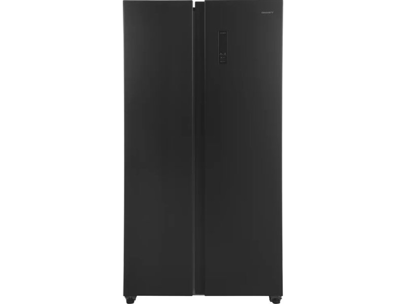 Kraft KF-MS5701DI черный Side-by-Side вид спереди, закрытые двери, сенсорный дисплей на правой двери