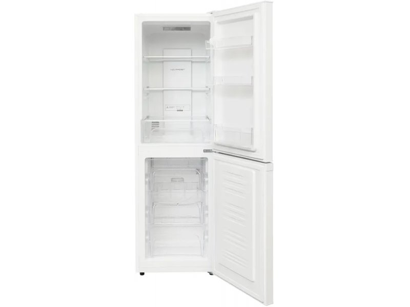 Kraft KF-NF2717W — открытые двери, полки из закалённого стекла в холодильной и морозильной камерах