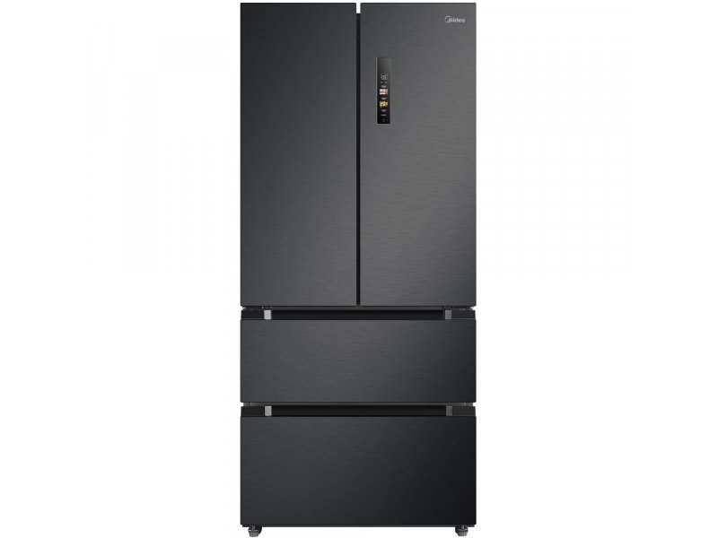 Midea MDRF692MIE45 черный четырёхдверный Side-by-Side холодильник вид спереди
