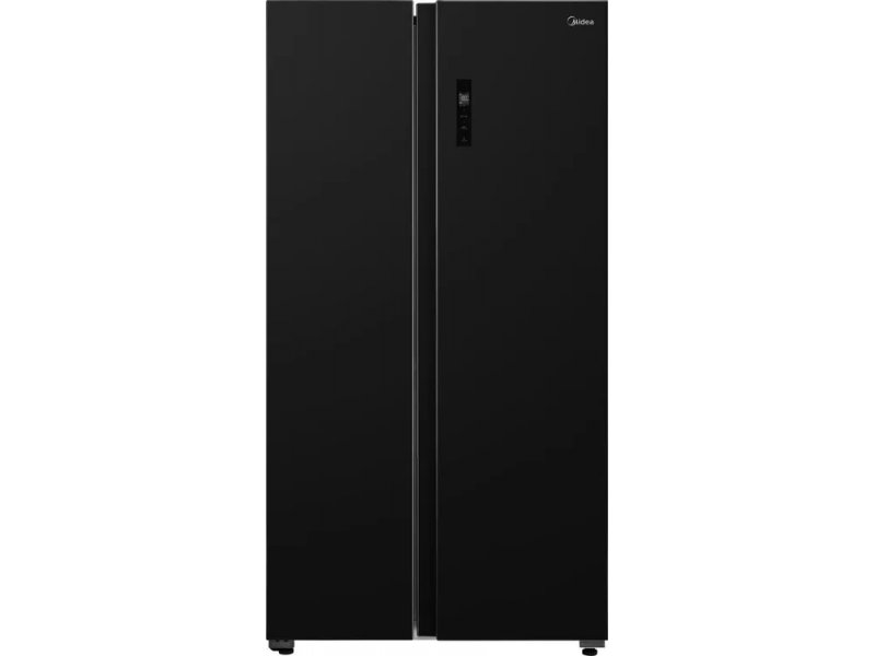 Midea MDRS710FGE30 черный side-by-side 587 л вид спереди металлический корпус