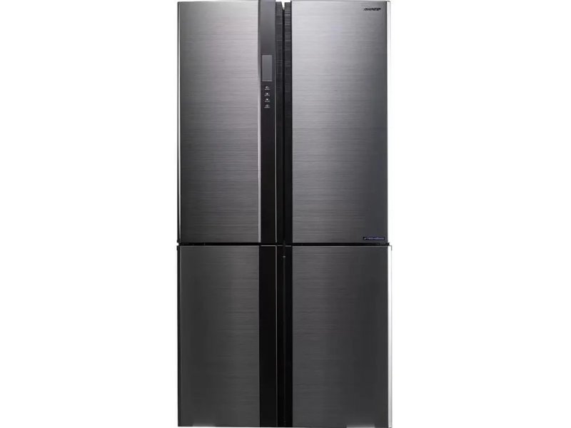 Sharp SJ-EX98FSL серебристый — четырёхдверный Side-by-Side холодильник 605 л с металлическим корпусом