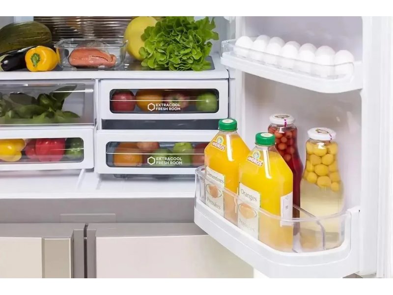 Sharp SJ-EX98FSL зона свежести ExtraCool Fresh Room — контейнеры с овощами, фруктами и мясом