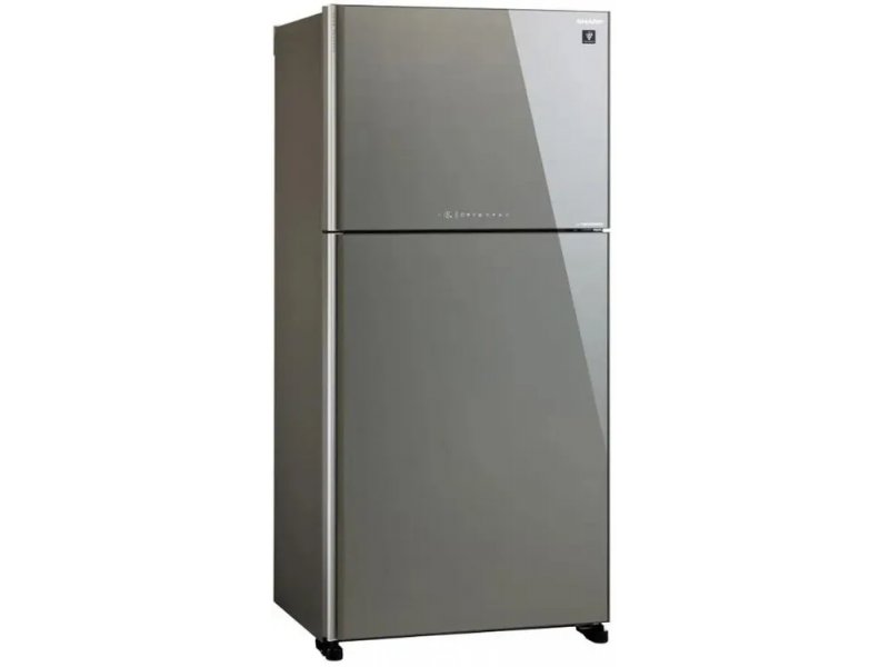 Sharp SJXG60PGSL серебристый двухкамерный холодильник 600 л вид спереди