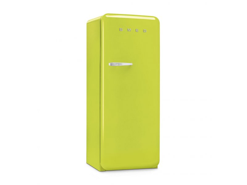 Smeg FAB28RLI6 лайм — детали корпуса и хромированная ручка