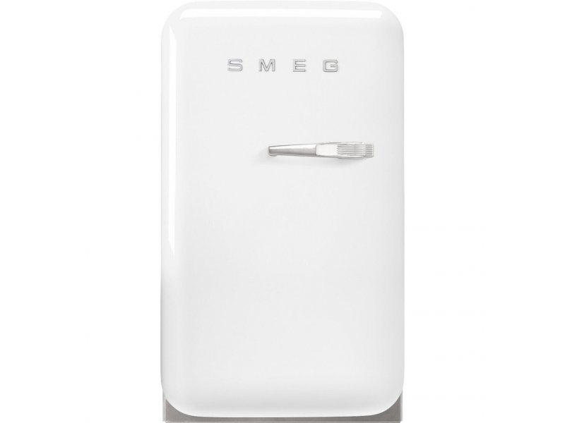 Smeg FAB5LWH6 белый компактный холодильник с закруглёнными углами и хромированной ручкой