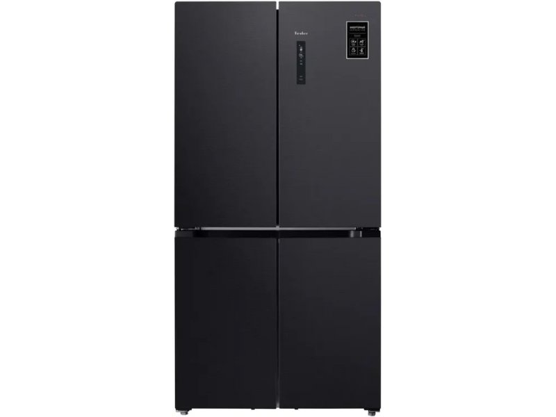 Tesler RCD-547BI графит — четырёхдверный холодильник Side-by-Side с сенсорной панелью управления, вид спереди