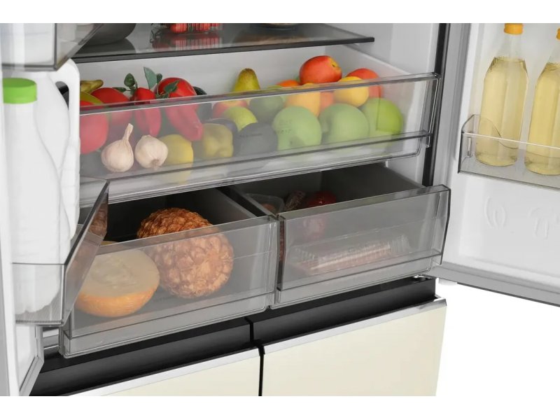 Zugel ZRCD430C — нижние выдвижные ящики морозильной камеры с фруктами и овощами