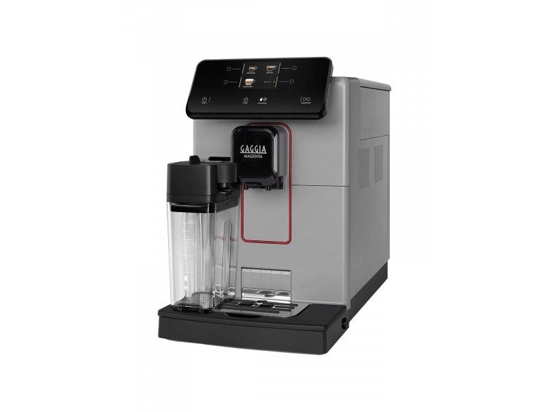 Gaggia EG6603/40 в комплекте с контейнером для молока — вид спереди, сенсорная панель, серый корпус