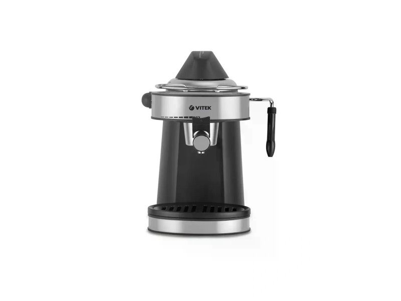 Vitek VT-1524 серый — общий вид кофеварки в 3/4 ракурсе на белом фоне