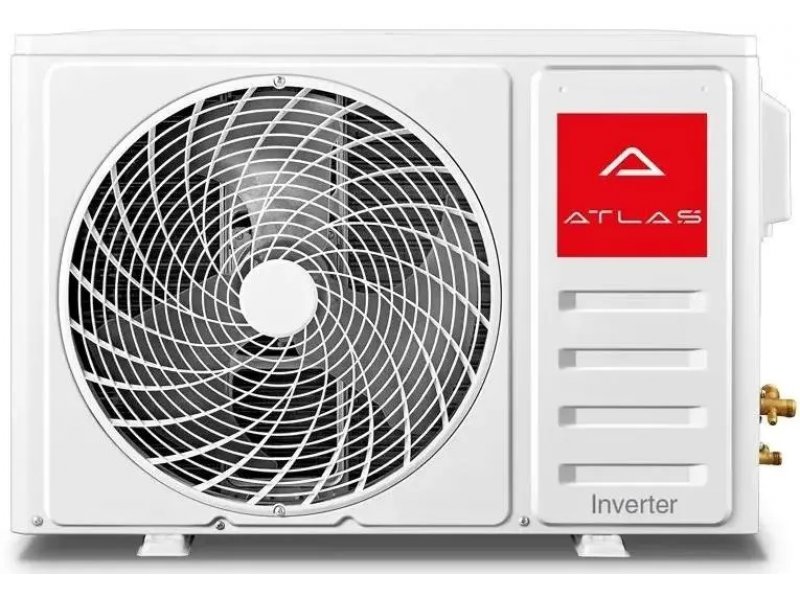 Atlas ATI-ZS12B наружный блок вентилятор разъёмы медных труб логотип Atlas