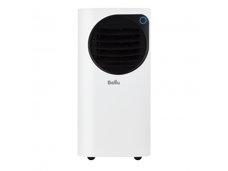 Ballu Eclipse BPAC-10 EPW/N6 фронтальный вид панель управления синяя кнопка белый корпус