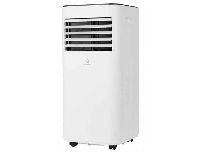 Ecostar Desire KV-DS07CH-E вид спереди в полный рост на колёсиках белый корпус чёрная панель управления