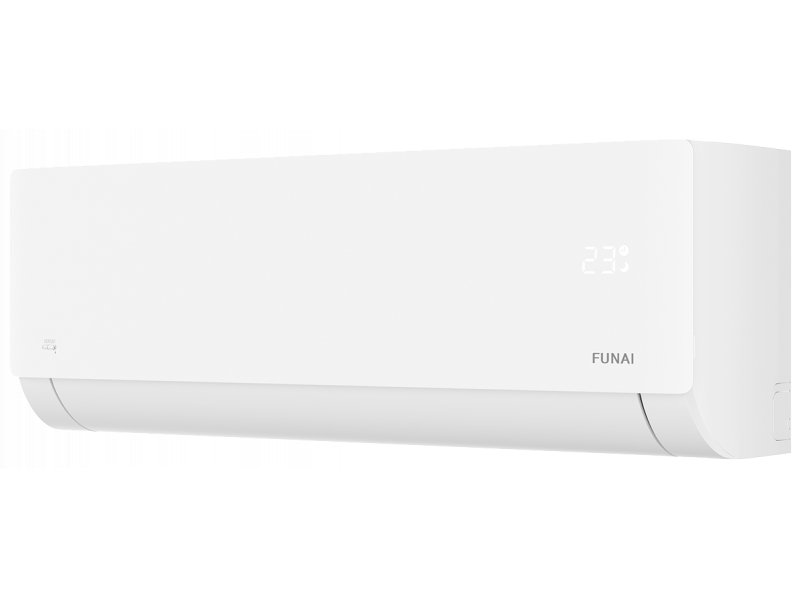 Funai Sensei 2.0 RAC-SN35HP.D07 внутренний блок — LED-дисплей температуры и логотип бренда