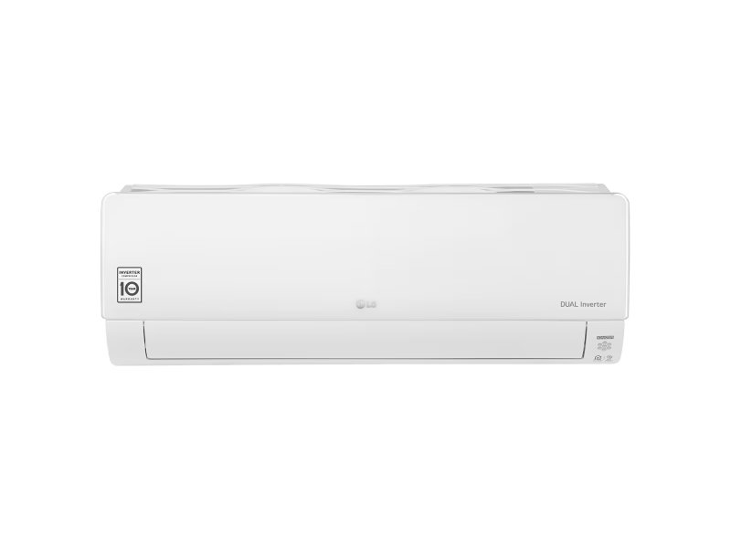 LG ProCool B24TS — настенная сплит-система, вид спереди, белый корпус, логотип DUAL Inverter