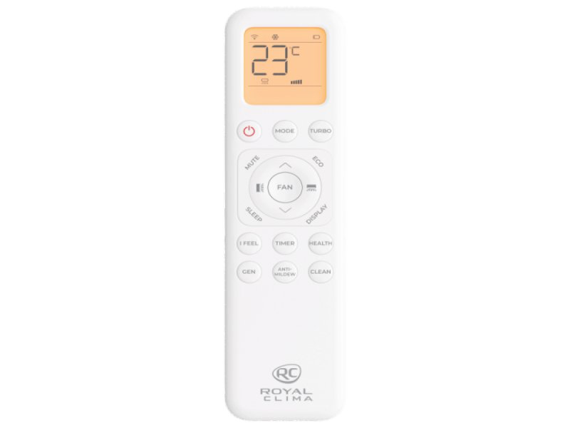 Royal Clima RC-GL55HN пульт ДУ с дисплеем, кнопки MODE TURBO TIMER HEALTH