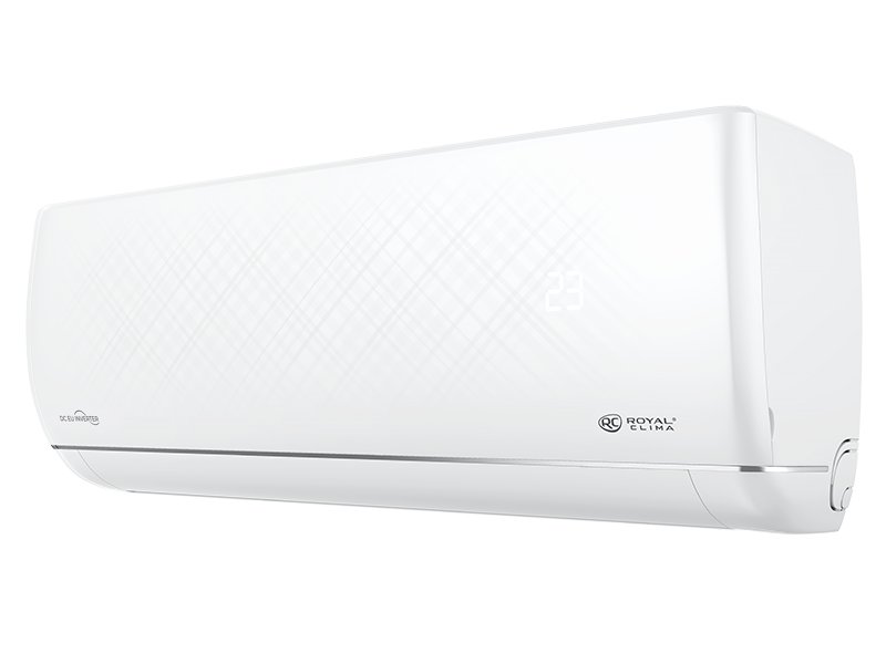 Royal Clima RCI-RNС35HN внутренний блок — вид под углом, боковой профиль и компактный дизайн
