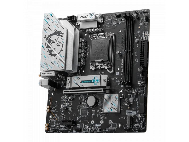 MSI B760M Gaming Wifi слоты M.2 PCIe 4.0 радиатор накопителя разъёмы SATA