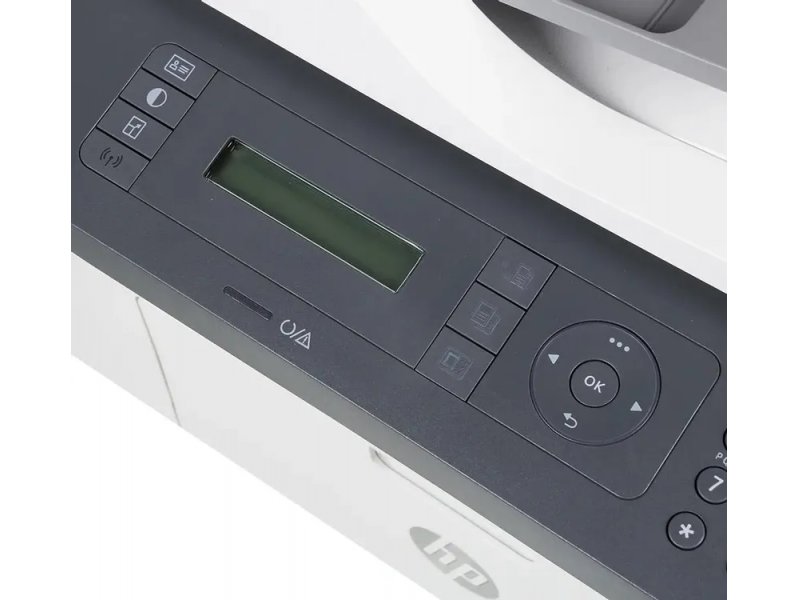HP Laser 137fnw &mdash; вид сбоку, компактный настольный корпус МФУ