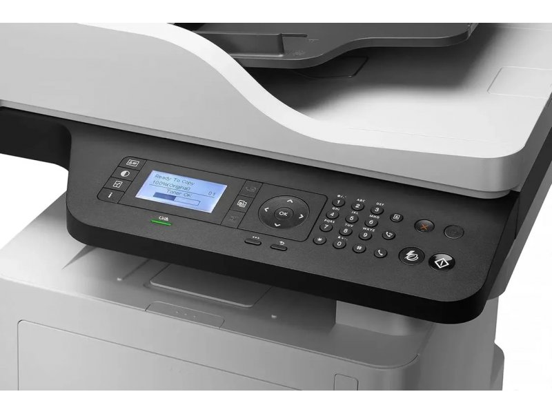 HP Laser 432FDN лоток подачи 300 листов вид сбоку