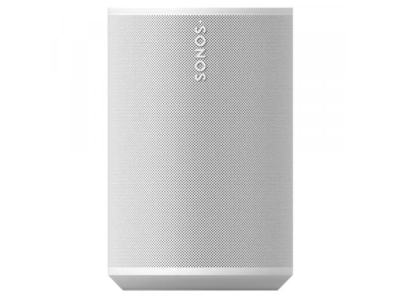 Sonos Era 100 white — вид спереди, сеточный фасад с индикаторами и кнопками управления
