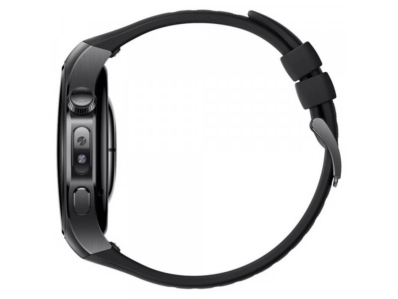 Huawei Watch 5 Rates-L19F боковой профиль — кнопки управления, толщина корпуса 1,13 см, крепление сменного ремешка 22 мм